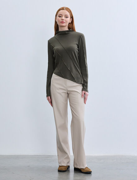 BGN WORKSHOP - VISKON KARISIM BEBE OVERLOK DETAYLI ORME BLUZ