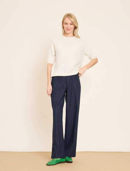 BGN WORKSHOP - VISKON KARISIM CIZGILI GENIS PACA PANTOLON