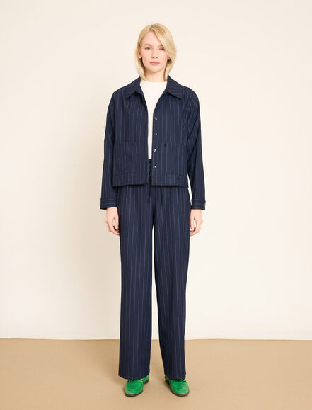 BGN WORKSHOP - VISKON KARISIM CIZGILI GOMLEK JEKET