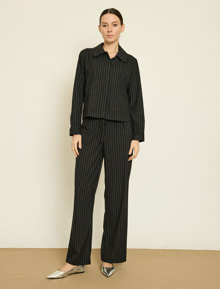 BGN WORKSHOP - VISKON KARISIM CIZGILI GOMLEK JEKET