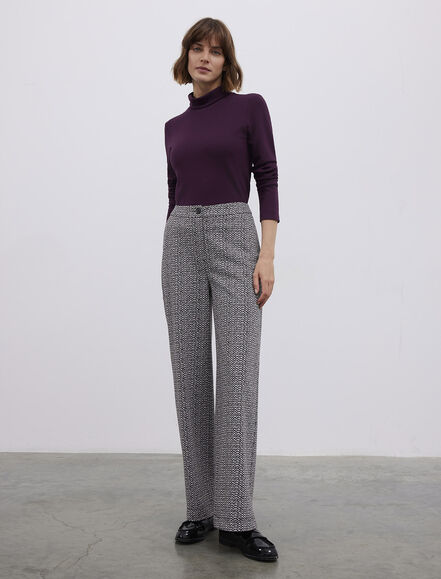 BGN WORKSHOP - VISKON KARISIM DESENLI GENIS PACA PANTOLON 