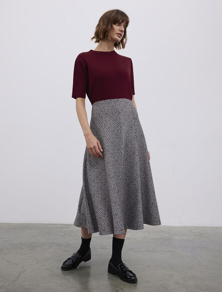 BGN WORKSHOP - VISKON KARISIM DESENLI MIDI ETEK