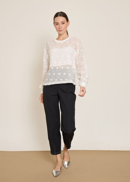 BGN WORKSHOP - VISKON KARISIM PUANTIYELI GENIS KESIM SWEATSHIRT