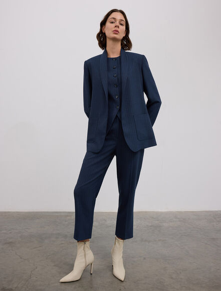 BGN WORKSHOP - VISKON KARISIM SAL YAKALI TORBA CEPLI BLAZER CEKET