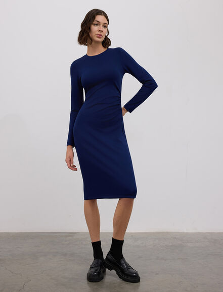 BGN WORKSHOP - VISKON KARISIM YANI BUZGU DETAYLI MIDI ORME ELBISE