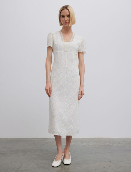 BGN WORKSHOP - Yakası Dantel Detaylı Kısa Kollu Elbise