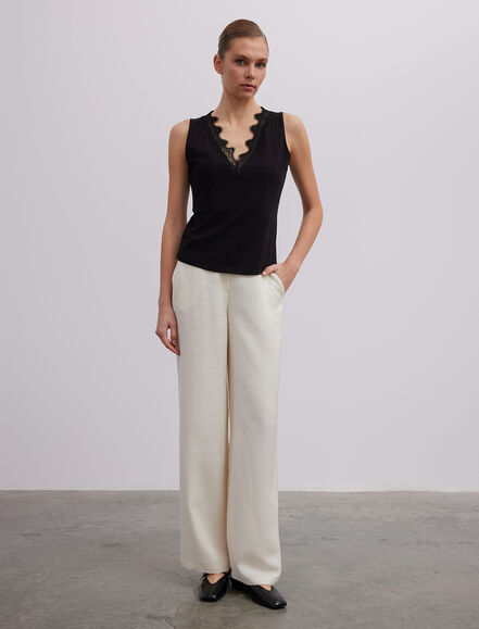 BGN WORKSHOP - Yakası Dantel Detaylı Pamuk Atlet