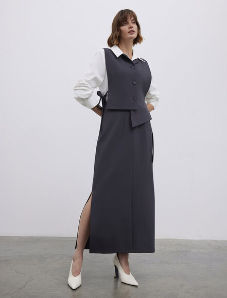 BGN WORKSHOP - YANLARI BAGLAMALI ASIMETRİK KESİM YELEK