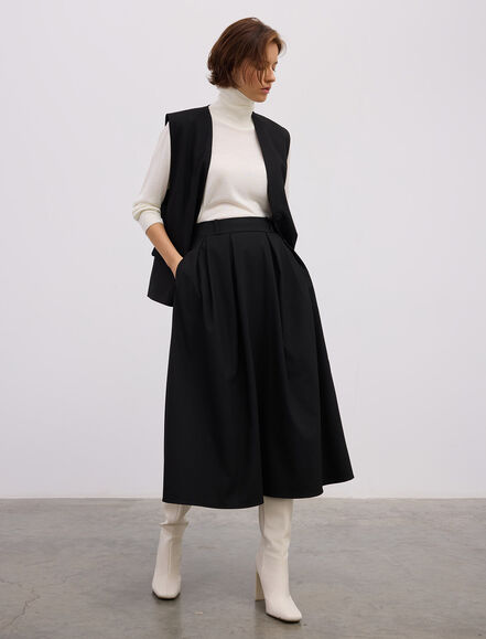 BGN WORKSHOP - YANLARI BANT DETAYLI V YAKA VISKON KARISIM YELEK