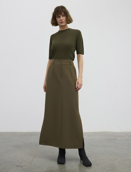 BGN WORKSHOP - YANLARI YIRTMACLI MIDI BOY ETEK