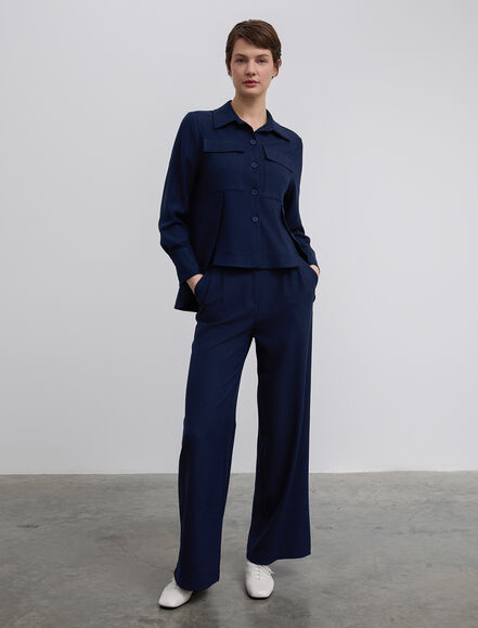 BGN WORKSHOP - Yırtmaç Detaylı Uzun Viskon Karışımlı Ceket