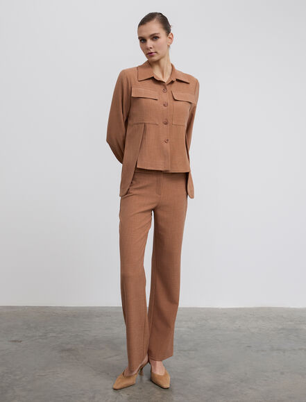 BGN WORKSHOP - Yırtmaç Detaylı Uzun Viskon Karışımlı Ceket