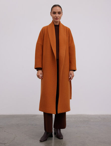 BGN WORKSHOP - YUN KARISIM DUSUK KOLLU SAL YAKA KABAN