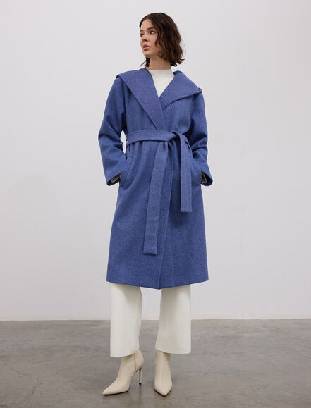 BGN WORKSHOP - YUN KARISIM KAPUSONLU- KUSAKLI MIDI KABAN