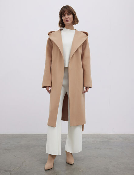 BGN WORKSHOP - YUN KARISIM KAPUSONLU- KUSAKLI MIDI KABAN