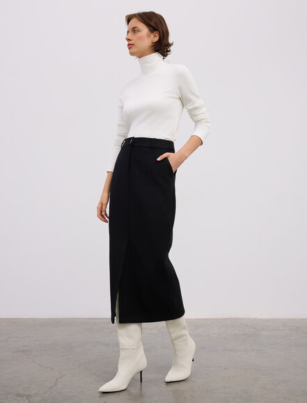 BGN WORKSHOP - YUN KARISIM ONDE YIRTMACLI MIDI KALEM ETEK