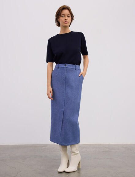 BGN WORKSHOP - YUN KARISIM ONDE YIRTMACLI MIDI KALEM ETEK