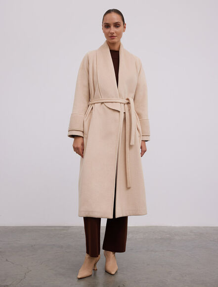 BGN WORKSHOP - YUN KARISIM SAL YAKA KOLU APOLET DETAYLI KABAN