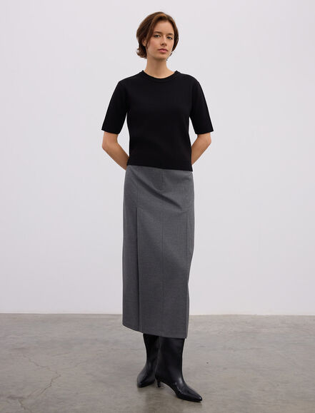 BGN WORKSHOP - YUN KARISIMLI BISIKLET YAKA KISA KOL BASIC KAZAK